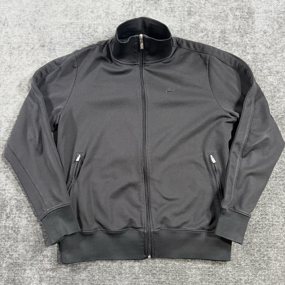Nike Sportswear Track Jacket Men’s Size Large Black Full Zip Long Sleeve Swoosh - Picture 1 of 14